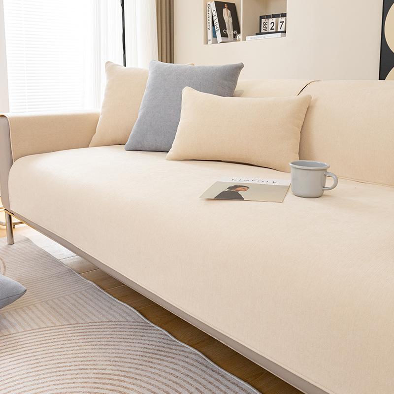 Chenier Sofa Cushion Is Universal In All Seasons, Non-Slip, High-End Gray Seat Cushion, Simple Sofa Cover, Cover Cloth, Backrest Towel.
