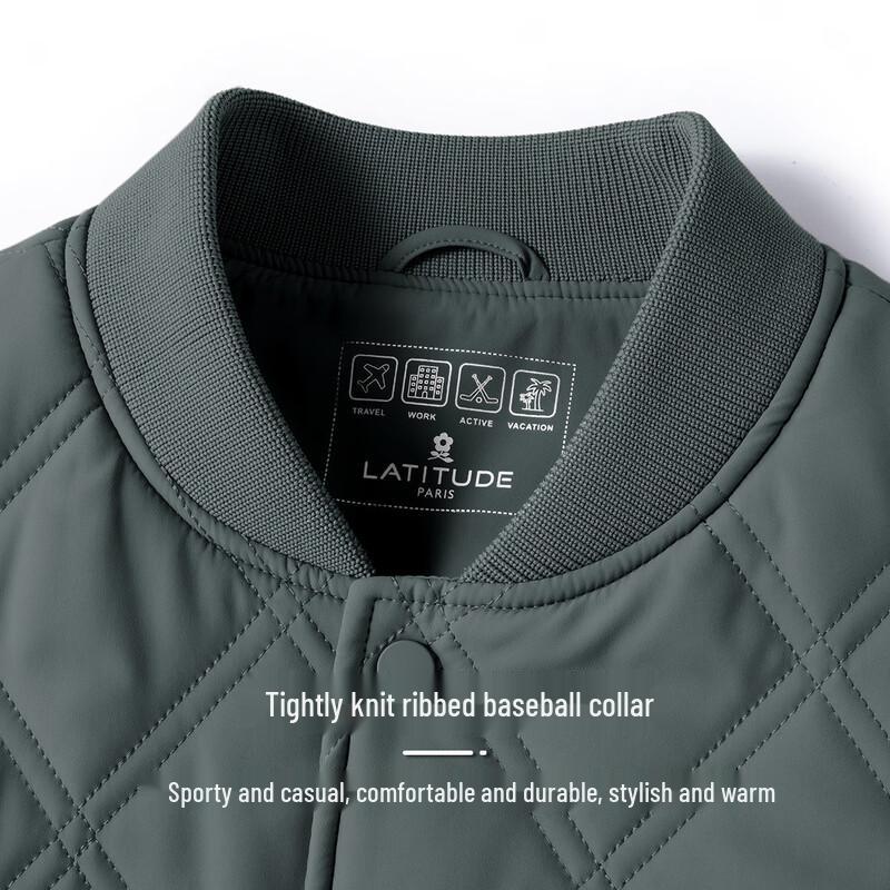 MONTAGUT Men's Quilted Baseball Collar Cotton Jacket JG