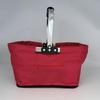 Portable Folding Picnic Basket with Multicolor Metal Handle - Large Capacity for Shopping and Outdoor Use