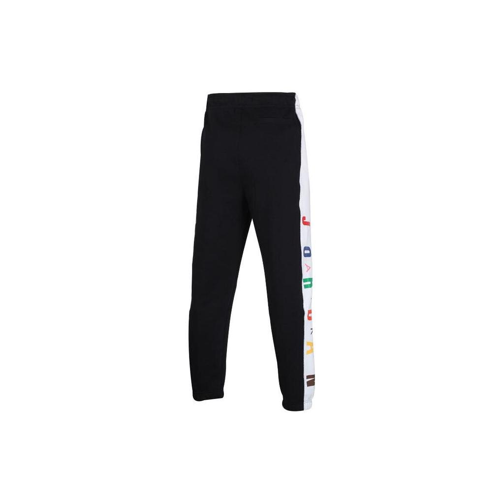 Jordan Multi Label Fleece Lined Thermal Cuffed Retro Sports Pants Knitted Sweatpants Men's Black CT6334-010