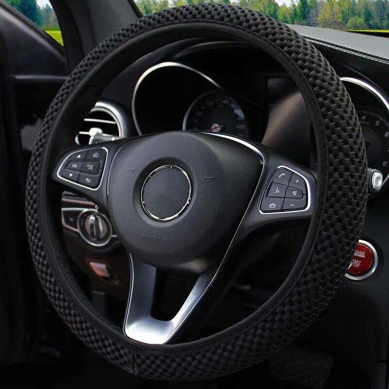 Universal Fashion Car Steering Wheel Cover Without Inner Ring Elastic Grip For Easy Installation And Removal Non Slip