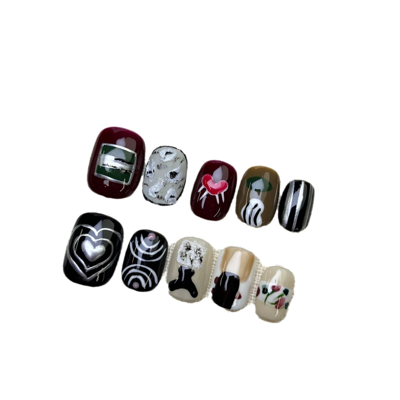 

Heartthrob Handmade 3D Hand-Painted Whitening Nail Art Patches Extra Small