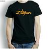 Men Cotton Black T-shirt ZILDJIAN CYMBALS DRUMS T-SHIRT DRUMMER GIUTAR MUSIC TURKISH Hip-Hop Simple Splicing Tee T Shirt Sbz128