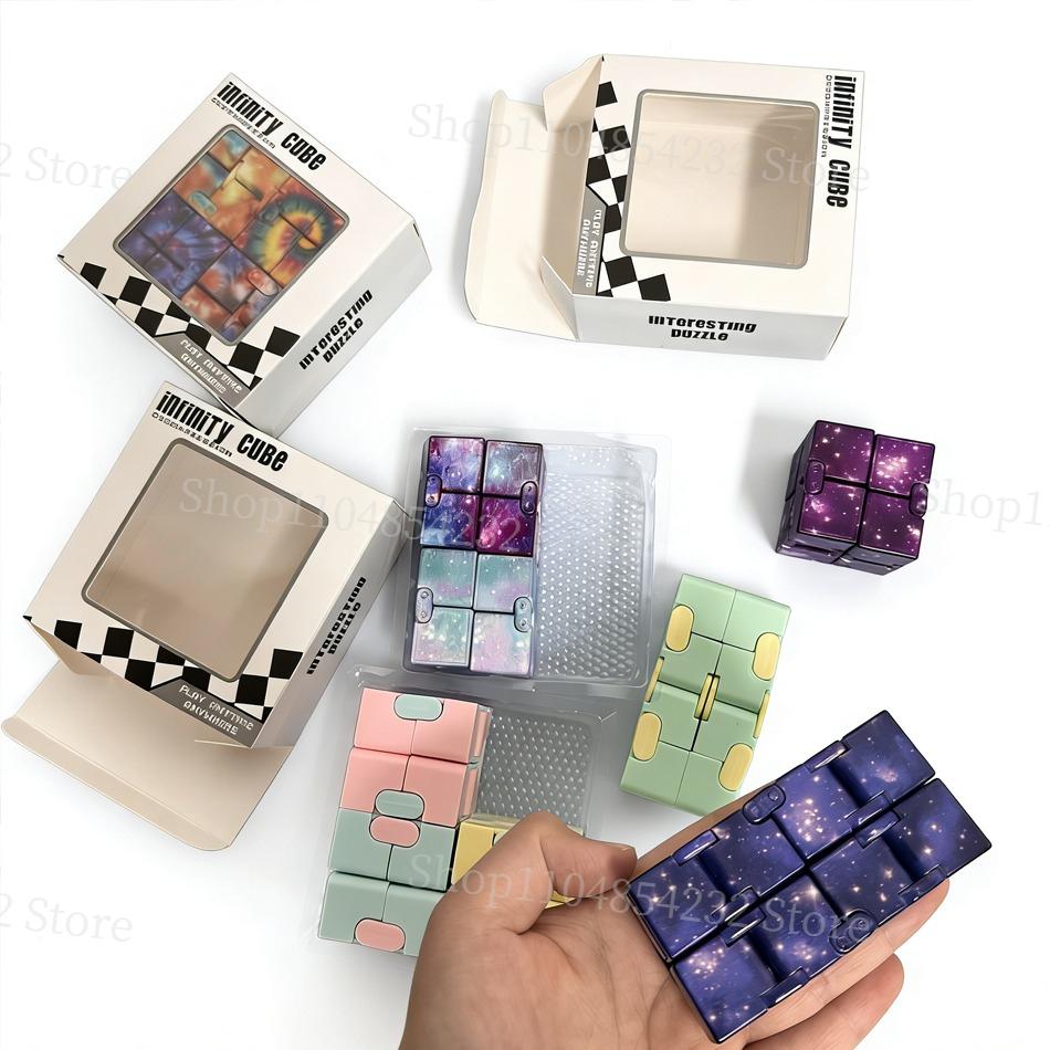 Children Adult Decompression Toy Stress Relief Cube Fidget Toys Relieve Stress Funny Hand Game Puzzle Infinity Magic Cube Square