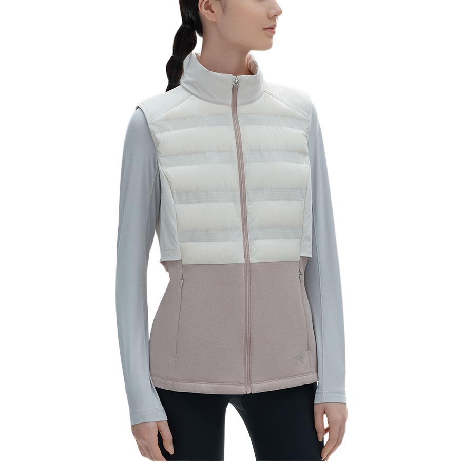 Anta Color Block Sleeveless Vest With Zipper Stand Collar Women Vests 162245902-1