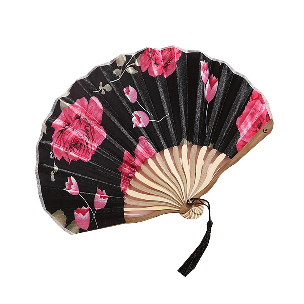 Bamboo Fold Hand Fan Wedding Chinese Japanese Fan Vintage Flower Folding Fan for Wedding Dancing Party Women Gift