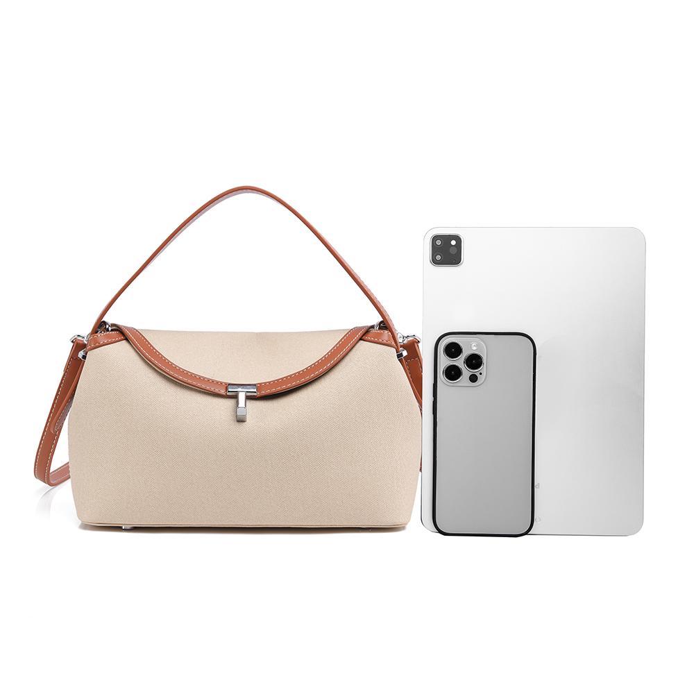 Trendy Simple Contrasting Color Women's Crossbody Bag High Texture Canvas Light Luxury Pillow Bag Leisure Commuting Shoulder Bag for Mother's Day Gift