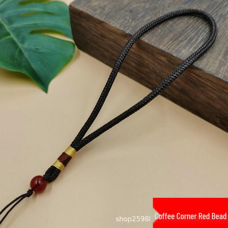 Hand-Woven Colorful Thread Pendant Rope with Jade Bead