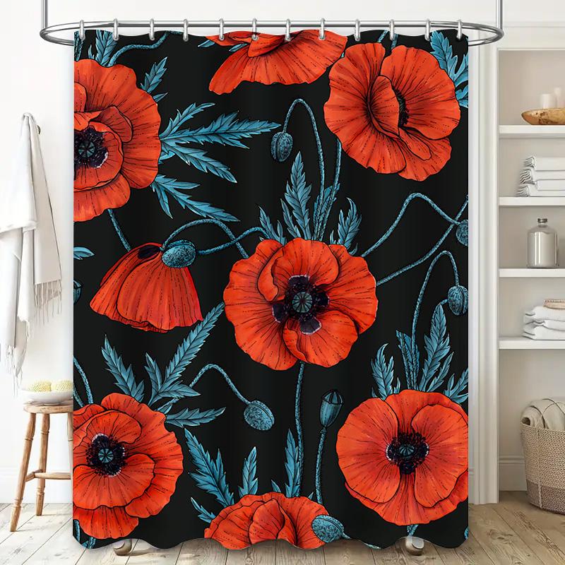 Popular Peony Bathroom Decoration Curtain Art Print Home Decor Showershower Liner Organizer