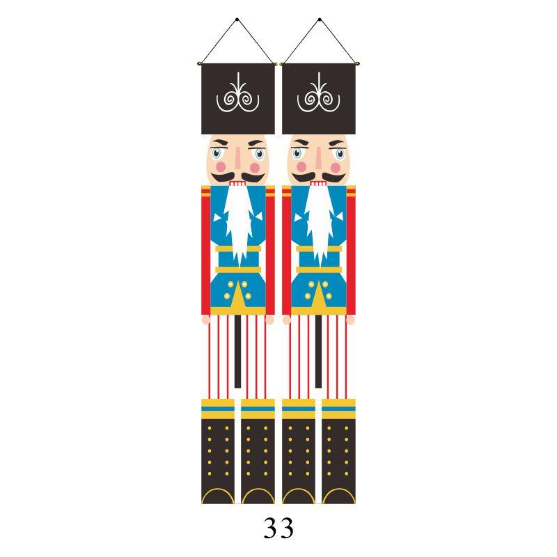 Elegant Nutcracker Christmas Decoration Hanging Door Banner Soldier Character Porch Sign