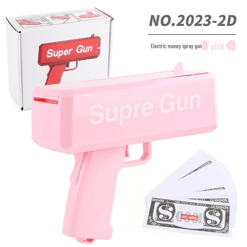 60-Electric Money Spray Gun: Unique Toy Shooting US Dollar Bills