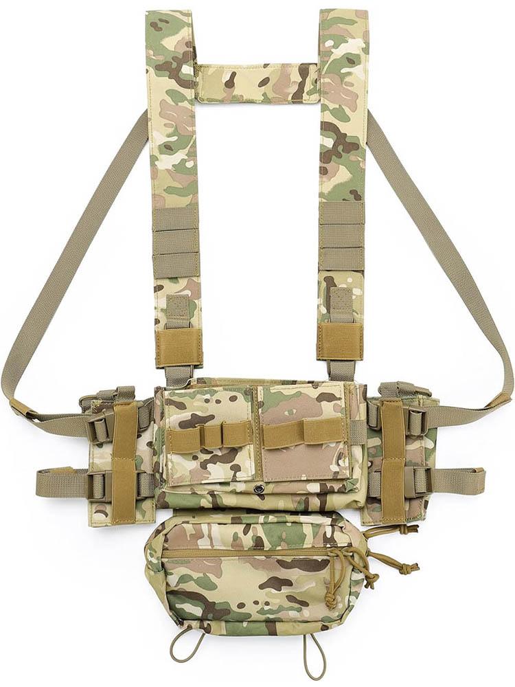 Outdoor Tactical Vest With MultiFunctional MOLLE Multi-Pocket Quick Release Chest Rig For Hiking Camping Training