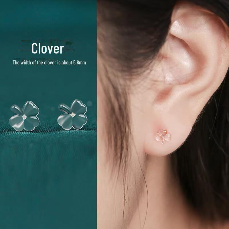 Clear Resin Earrings with Soft Glue & Invisible Ear Care for Students