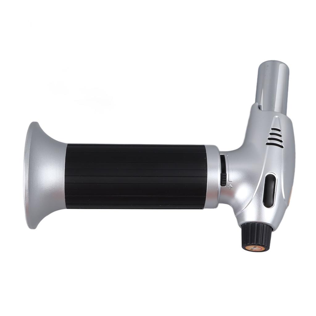 MOD 800 Flame Gas Torch Hand Held Mini Blow Torch for Cigar Outdoor BBQ Camping Cooking Silver Black Large Size
