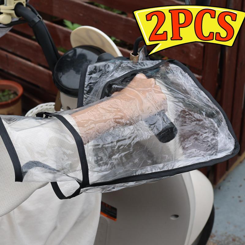 Motorcycle Winter Waterproof Handlebar PVC Handle Cover Sleeve Supplies Muff Arm Heat Resistant Warm Biker Gloves 2PCS