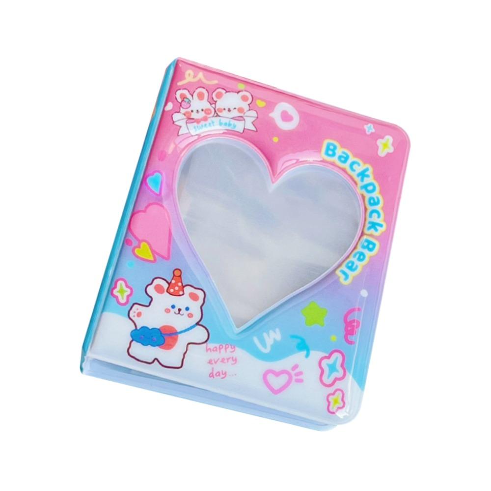 Fashion Heart 3 Inch Photo Album Hollow 36 Pockets K-pop Card Binder Double-Sided Idol Album Book