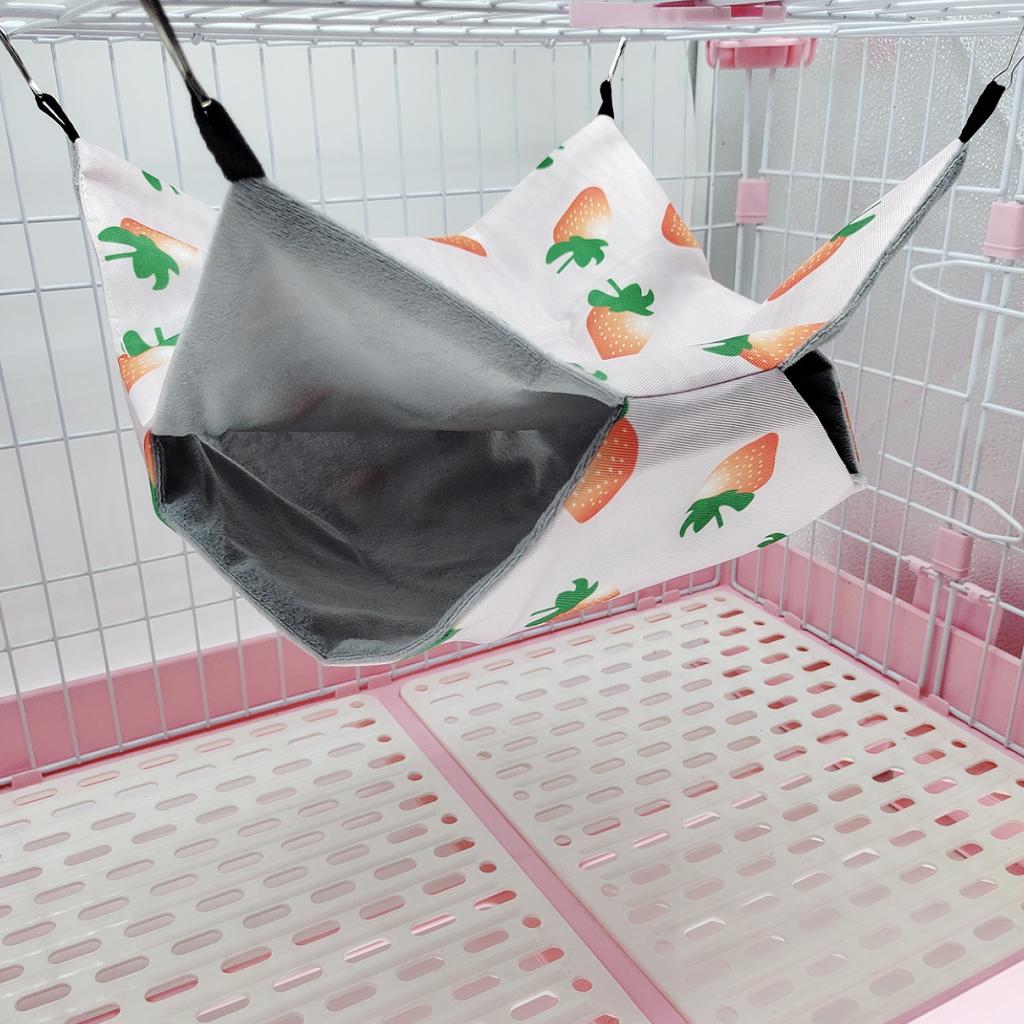 Hamster Beds Warm Soft Nest Hanging Rodent Cage House Printed Hammock for Rats Guinea Pig Small Animal Sleeping Bag Accessories
