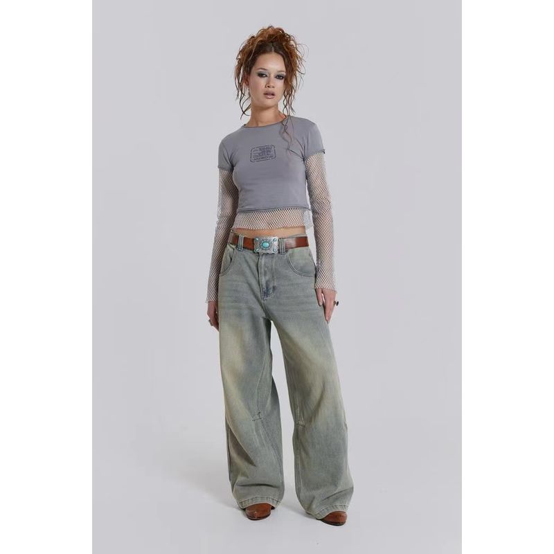 Jaded London Worn Looking Washed-out Denim Pants