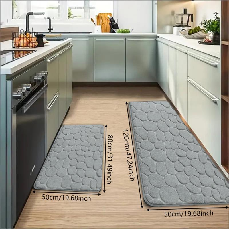 1PC Pebble Embossed Pattern Strip Bathroom Living Room Kitchen Mat Carpet, Soft Non-slip Quick-dry Bathroom Mat, Family Bathroom