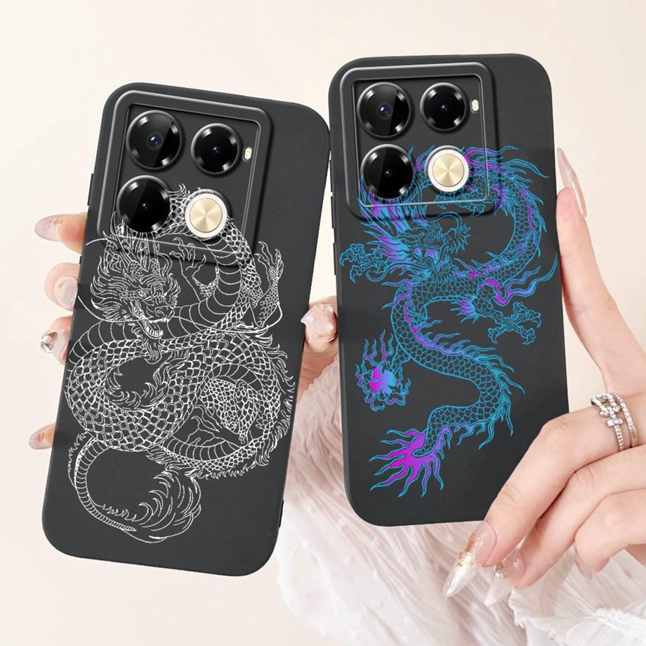 For Infinix Note 40 X6853 / Note 40 Pro 4G 5G / Note 40 Pro+ Plus Case Cover Liquid Silicone Soft TPU Cool Style Cartoon Fundas