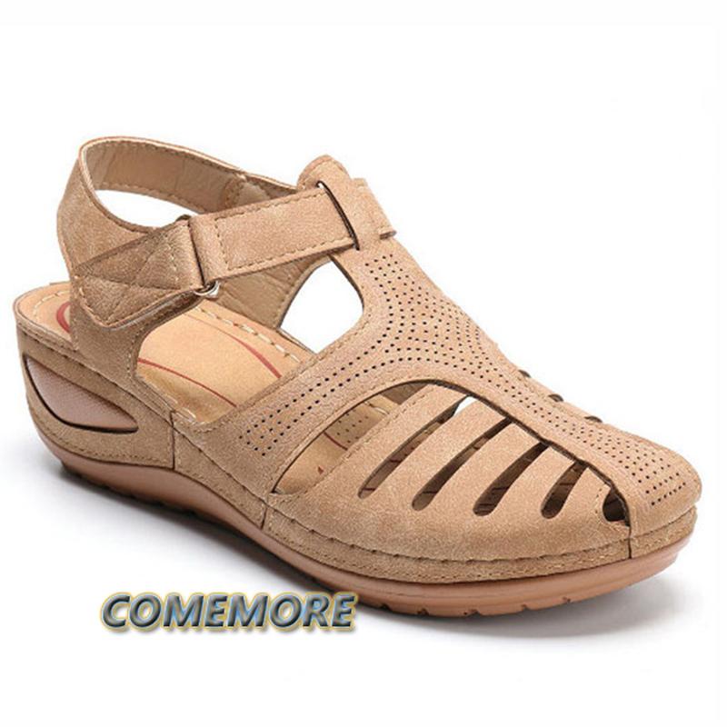 Women's Sandals 2024 Summer Shoes Sandals with Platform Wedges Comfortable Elegant Woman Low Heel Footwear Hollow Out Large Size