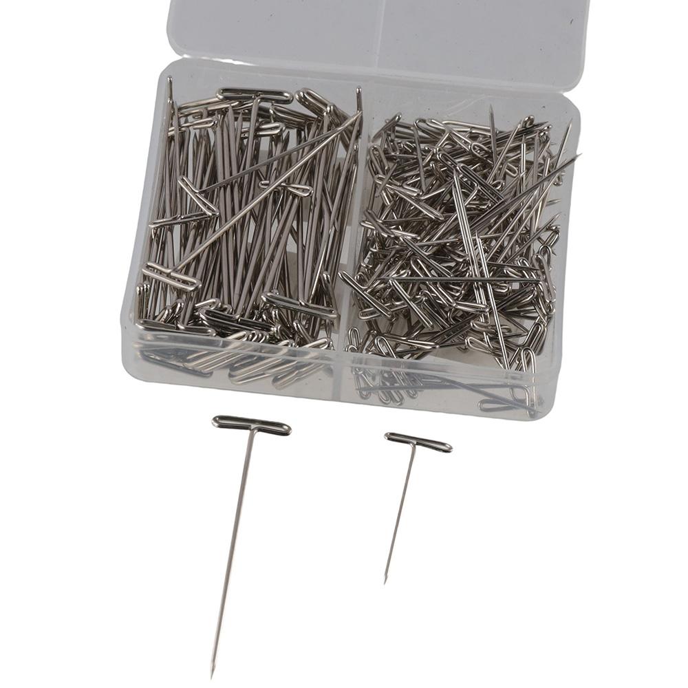 150pcs 1&2 Inch Straight Pins Stainless Steel Wig Heads Supplies T Pins  for Knitting Sewing