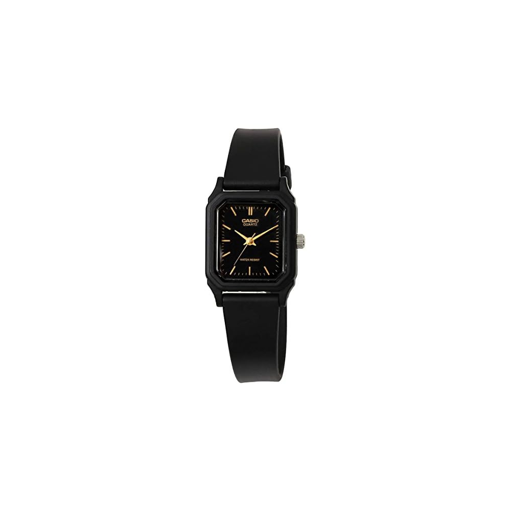 Casio Standard LQ-142-1E Women s Analog Square Casual Watch Rubber Black Strap