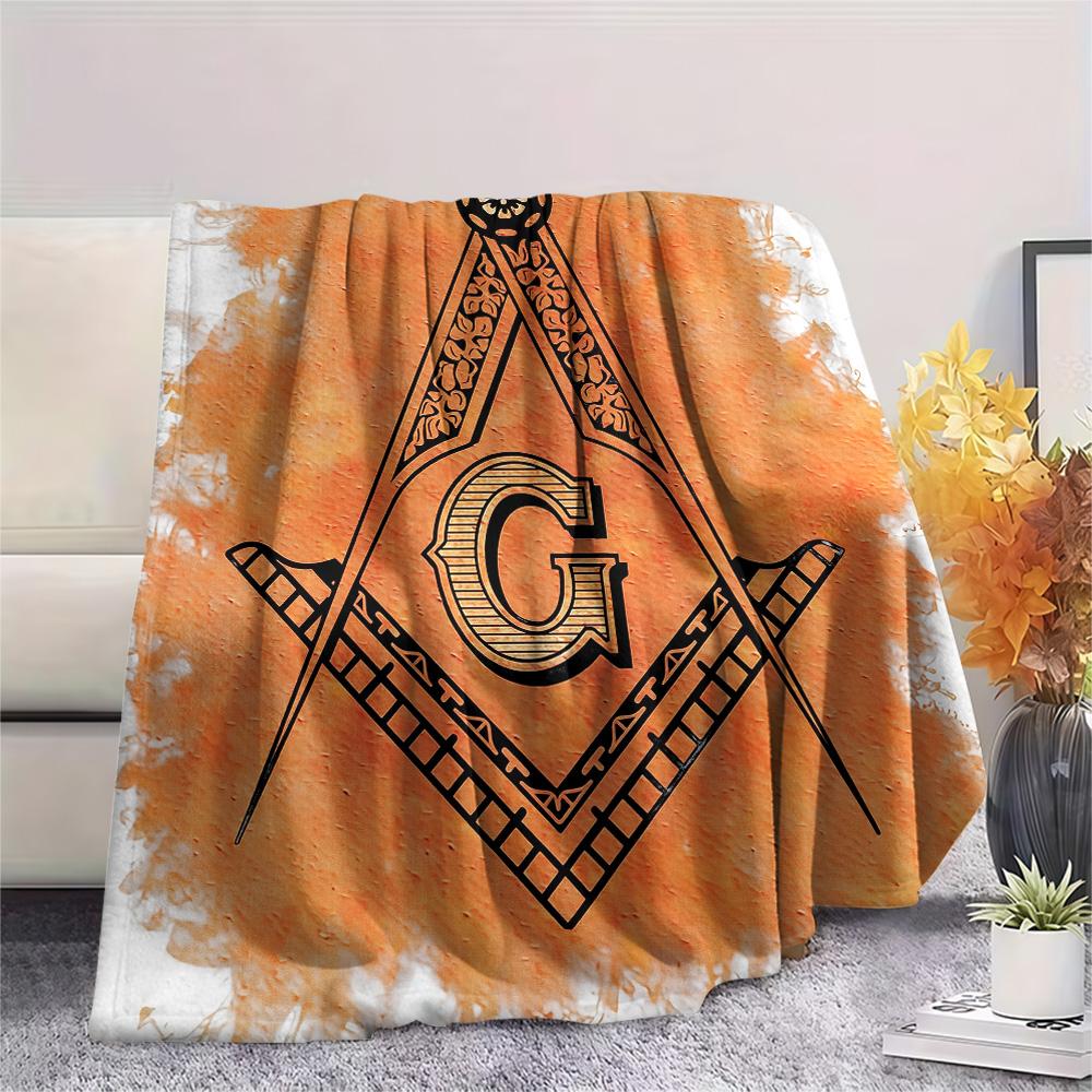Freemasonry  Print Flannel Blanket, High Quality Comfortable for All Seasons, Home Decor, Warmth and Comfort