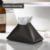 Paper Towel Holder European Minimalist Pu Leather Pull-Out Paper Towel Holder Box Desktop Paper Towel Dispenser