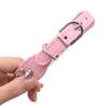 PU Dog Collar with Spike Rivet Adjustable Anti-Bite Pet Collars for Small Medium Large Dogs Bull Terrier Doberman Pinscher