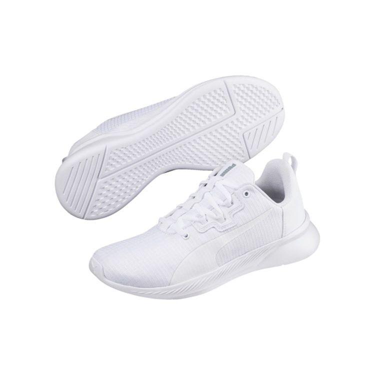 Puma Tishatsu Runner Minimalist Solid Color Fabric Slip Resistant Durable Low Top Casual Running Shoes Women Sneakers White 191071-04