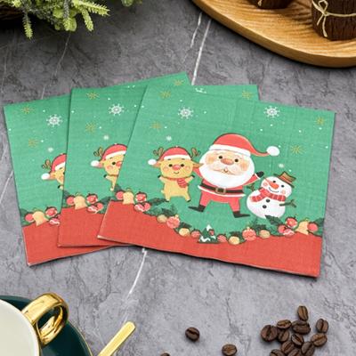 20pcs/Pac 33*33cm 2-Ply Disposable Party Napkin Christmas Pattern
