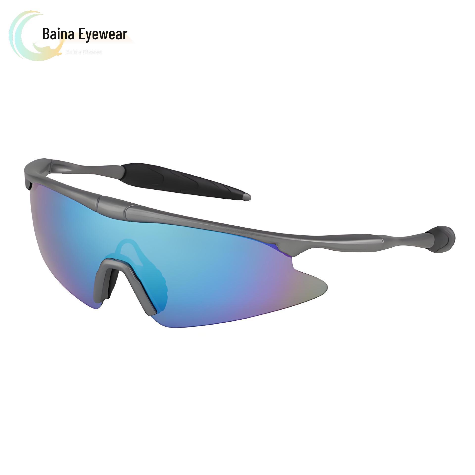 

Унисекс Ветрозащитные Велосипедные и Модные Солнцезащитные Очки для Высококлассного Спорта и Повседневной Носки C3 Silver Gray Frame Blue Lens