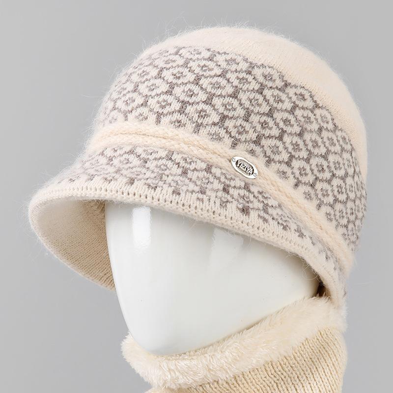 In the Elderly Hat Female Winter Mother Bucket Hat Wool Hat Old Lady Elegant Foreign Style Thickened Warm Basin Hat