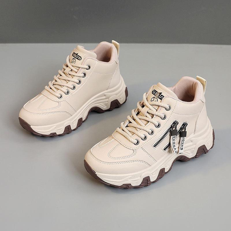 New Breathable White Shoes for Spring and Autumn Thin Sole Casual Height-resistant Wear-resistant Korean Style College Shoes Trend