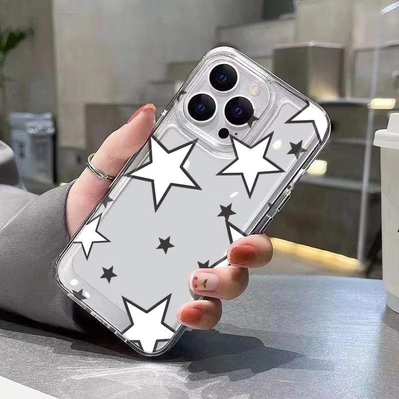 Creative Black and White Stars Phone Case For Xiaomi Mi 17 Pro 15 14 13 12 11 Lite 5G Mi 15 T Pro 14T 13T 12T Clear Bumper Cover
