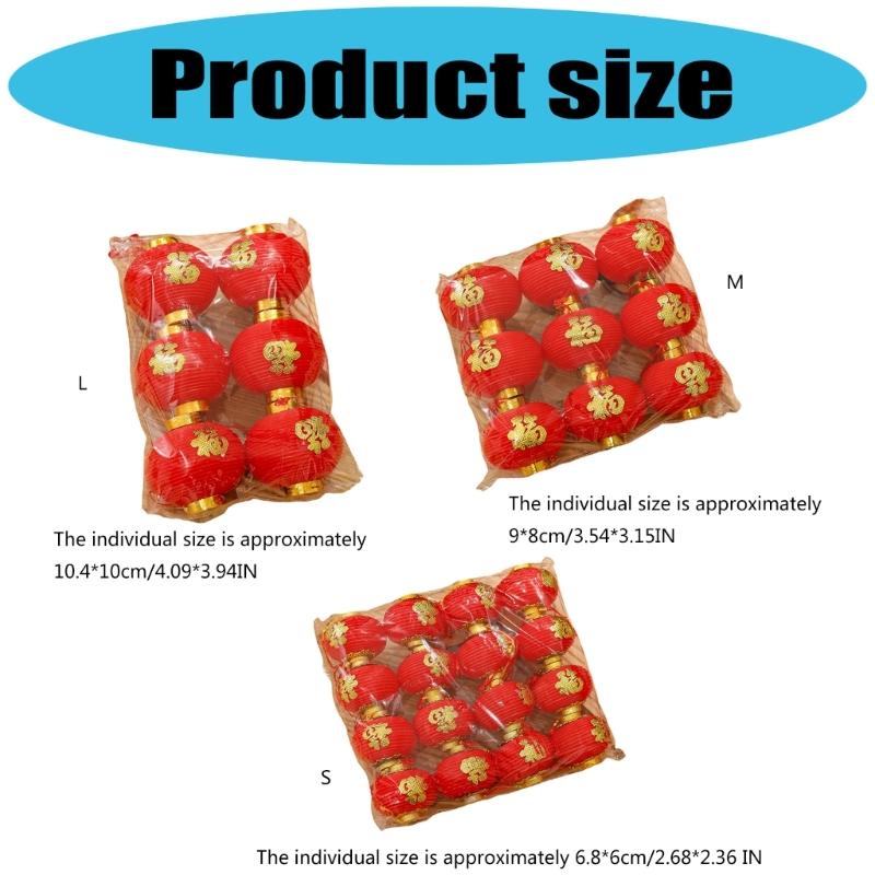 Waterproof Plastic Chinese Lanterns Hanging Ornament For Tree Window Door Wedding Chinese Spring Festival Decoration