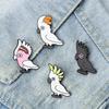 Cute Cartoon Parrot Enamel Brooches Funny Animal Parakeet Lapel Pins Custom Backpack Clothes Hat Badge Jewelry Gifts for Friends