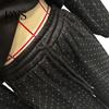 Women Spring Suit 2 Pcs/Set Top Pants Round Neck Long Sleeves Rhinestone Decor Sweatshirt Tracksuit Elastic Waist Wide Leg Trousers Daily Wear