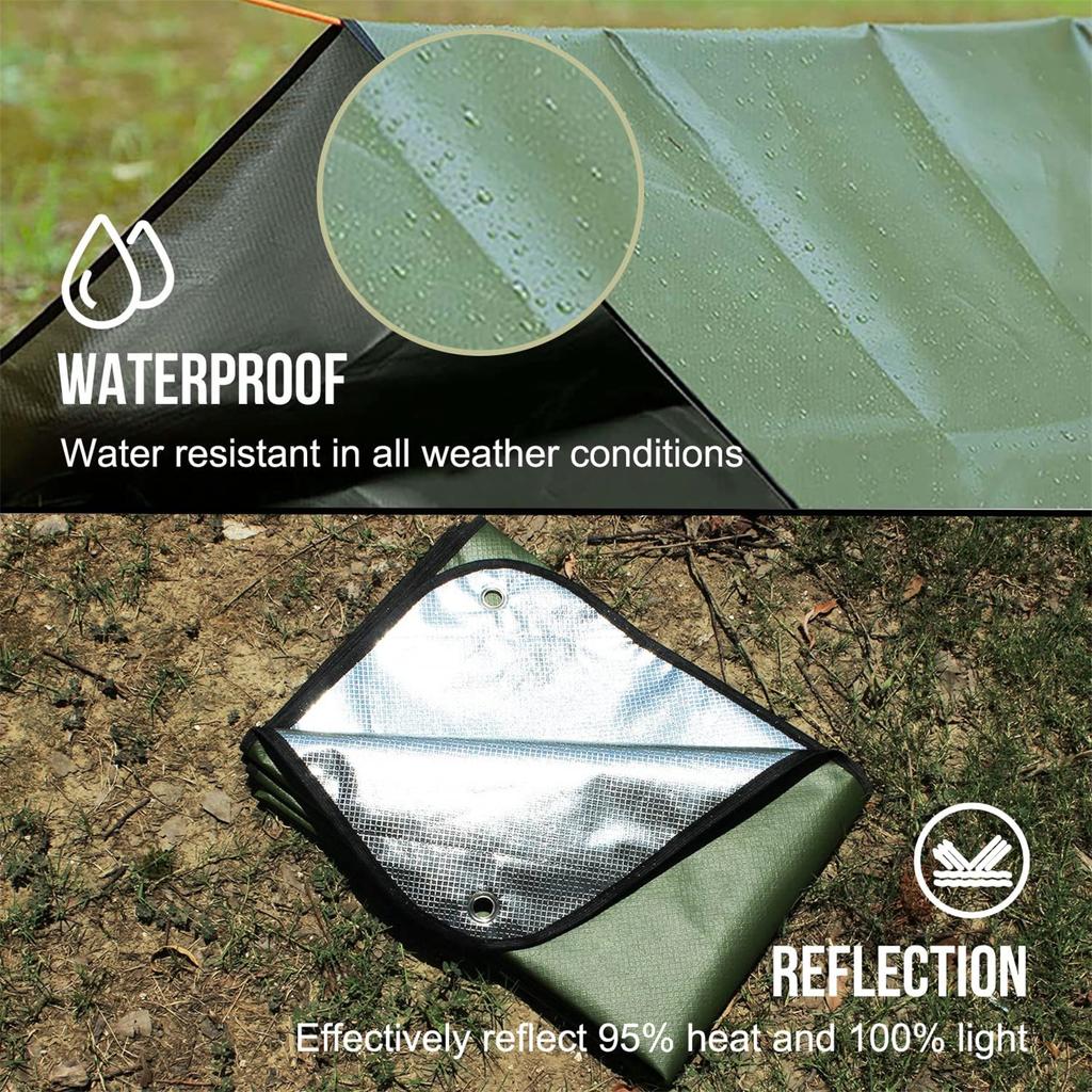 Heavy Duty Emergency Blanket Survival Gear Waterproof Insulated Blanket Emergency Tarp for Camping, Hiking, Bushcraft