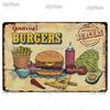 [MyPlate] Hamburger Metal Sign Plaque Metal Vintage Tin Sign Wall Decor For Club Man Cave Bar Decoration Tin Plate