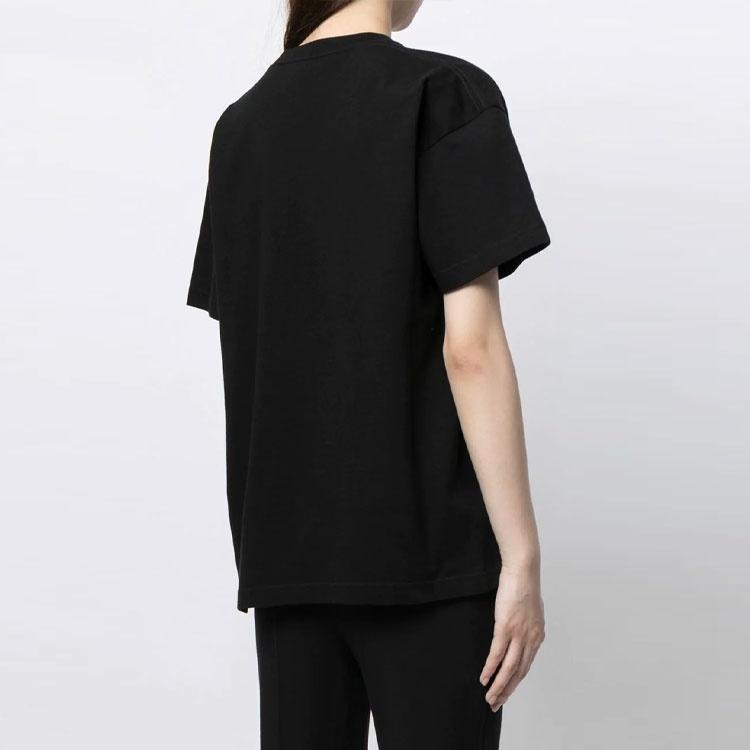 Balenciaga Mosaic Logo BB Alphabet Loose Short Sleeve Black Women's 612965TKVI71070
