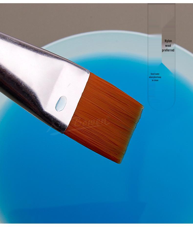 3-Piece Short Handle Nylon Art Brush Set for Watercolor and Acrylic Painting