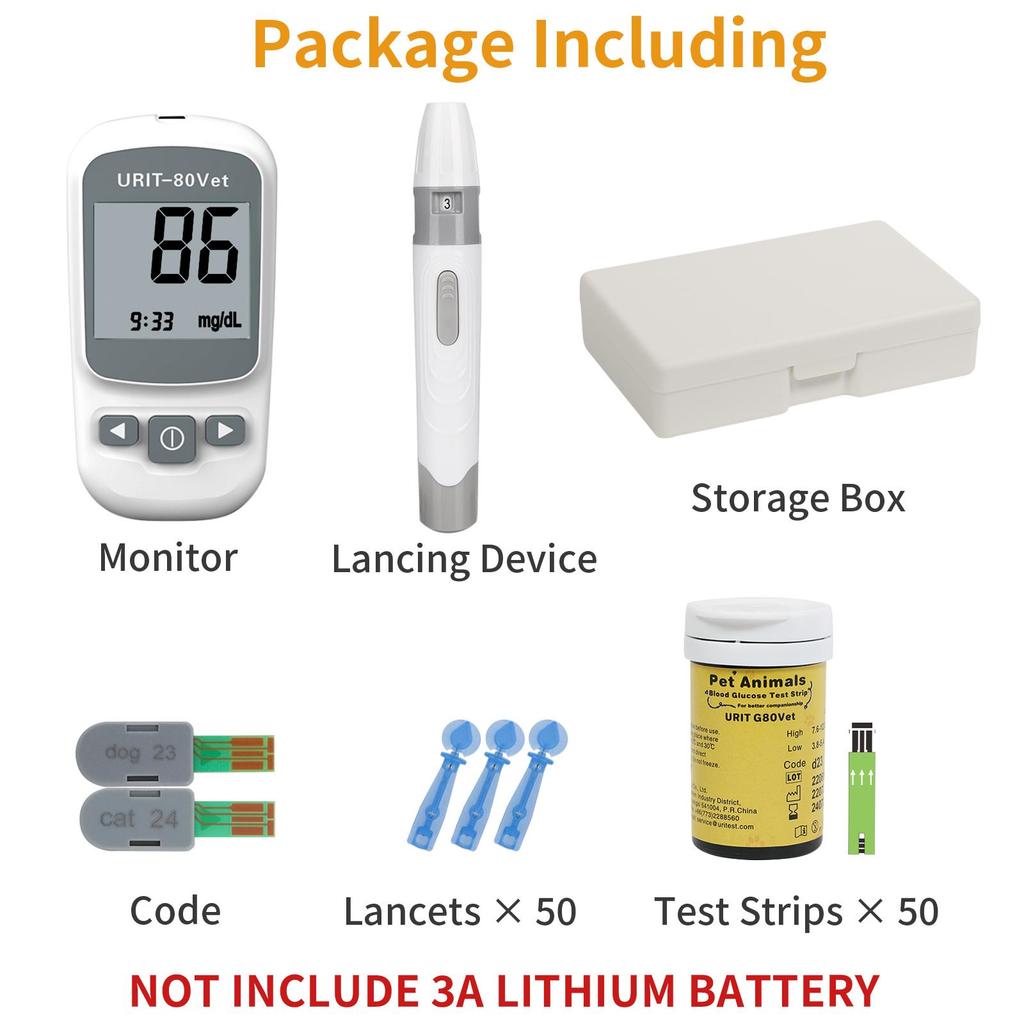 Precise Protection, Worry-free Pet Care - Pet Blood Glucose Meter with 50 Test Strips