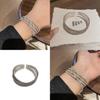 Geometric Cross Open Bracelet Silver Copper Fashion Jewelry For Stylish Office Wear
