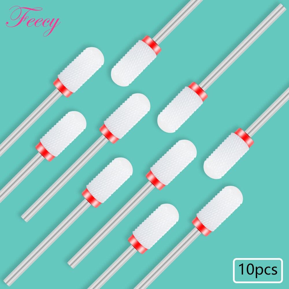 10PCS Milling Cutter For Manicure Set Ceramic Nail Drill Bits Cutters for Removing Gel Varnish Manicure Machine Accessories Mill