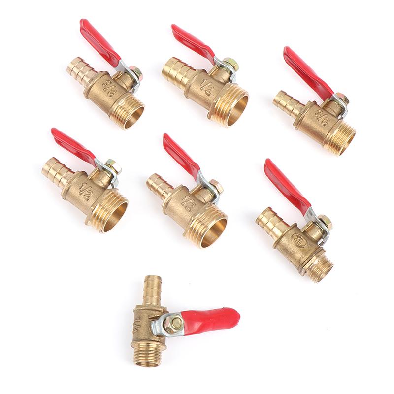 Brass Ball Valve Hose Barb 1/4" 3/8" 1/2" Bsp Male Thread Connector Pipe Adapter