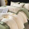 Light Luxury Embroidered Milk Fleece Bed Four-piece Set Winter Thickened Bed Sheet Quilt Cover Pillowcase