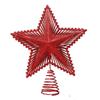 Three Dimensional Five Pointed Star Christmas Tree Top Gold Glitter Iron Decorations Christmas Window Scene Layout