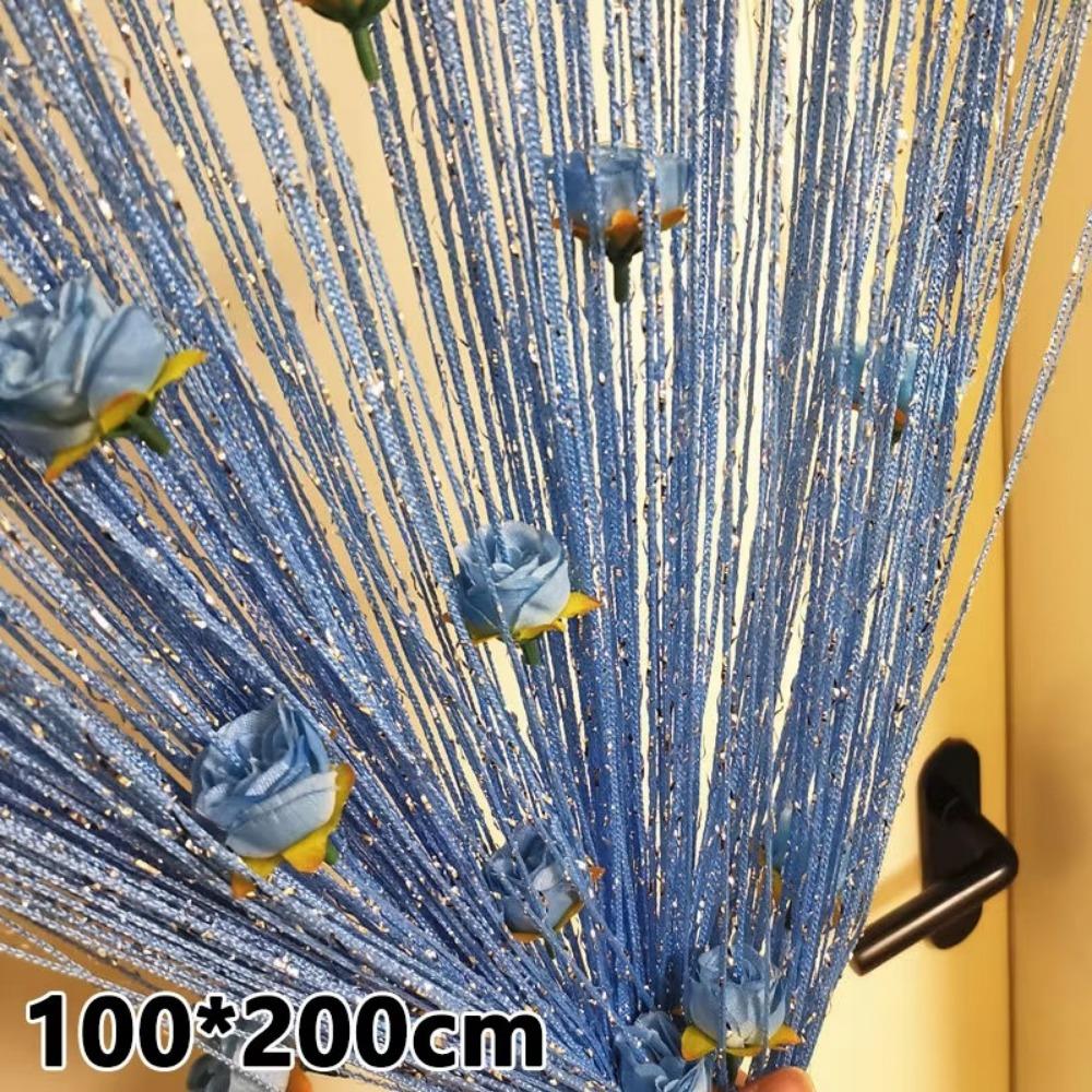 100x200cm Vestibule String Curtains Rose Flower Divider Curtains Door Line Curtain For Living Room